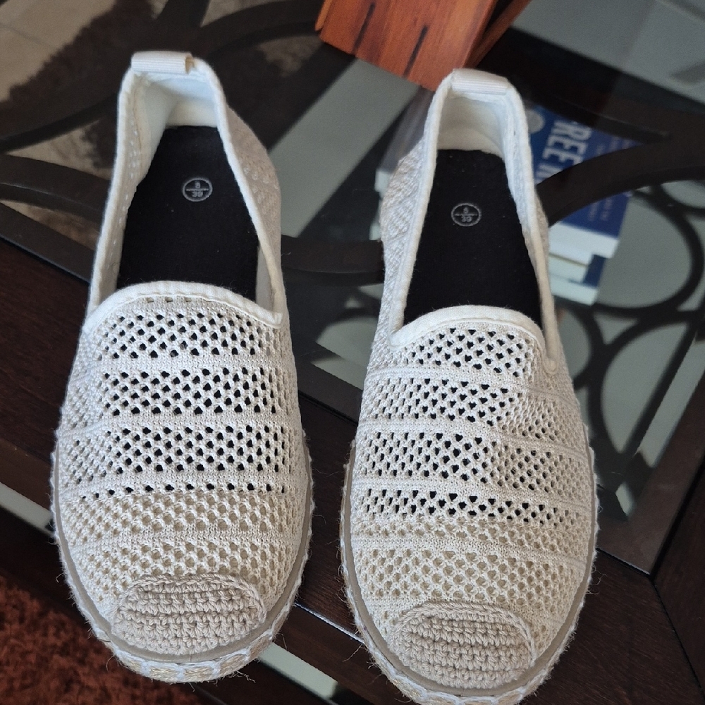Women's Cream Slip-On Shoes